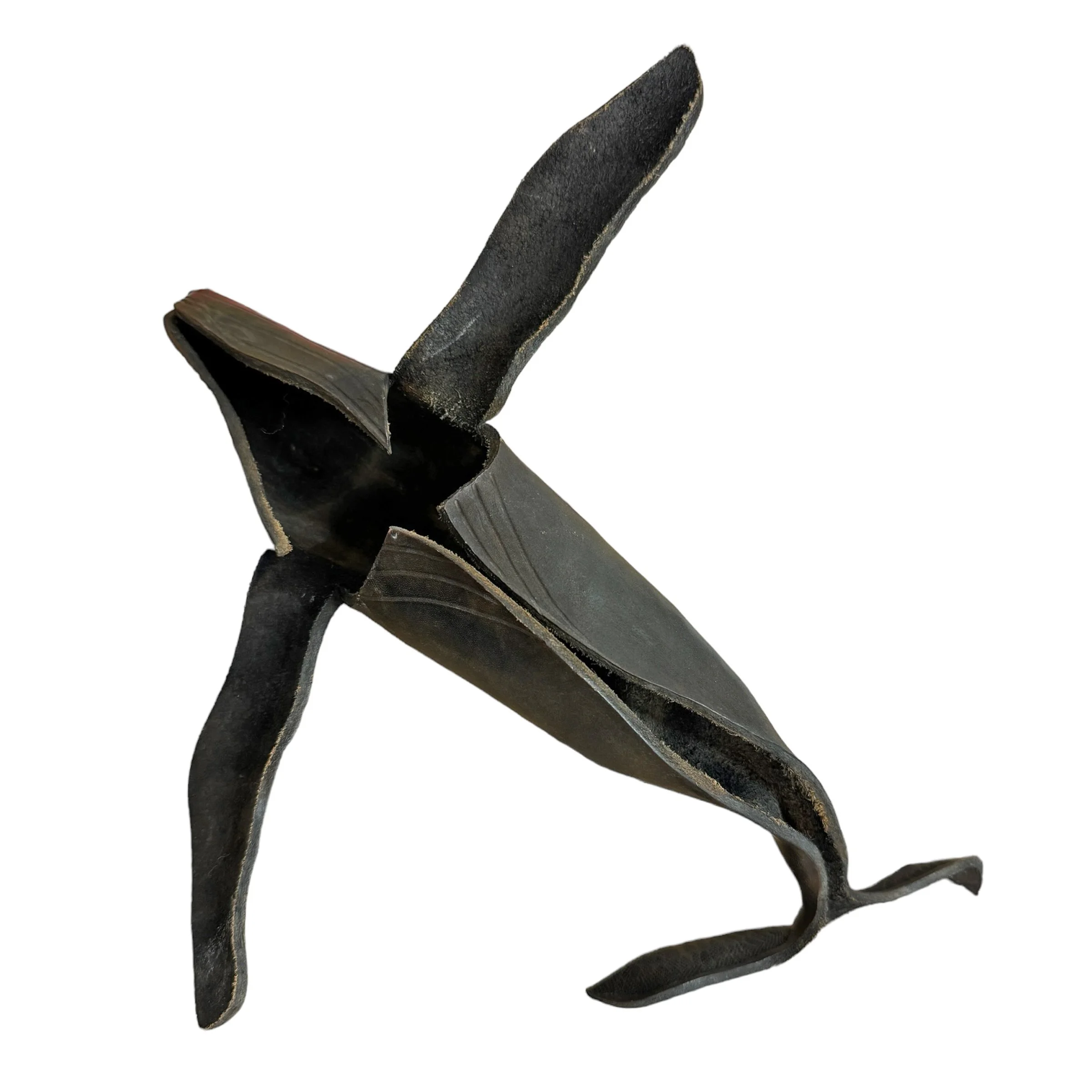 Leather Humpback Whale on Custom Steel Stand — RIGHT | PROPER